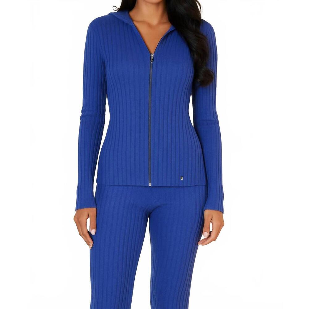 NEW ANGEL APPAREL braided zip cardigan in peri